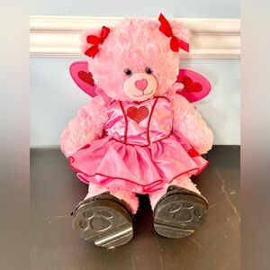 Build a bear Cuddles Teddy with fairy outfit/shoes/bows plush toy lot of 8